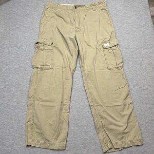 Levis Mens Khaki Cargo Pants Loose Straight Flat Front Tan Relaxed Baggy W38 L32